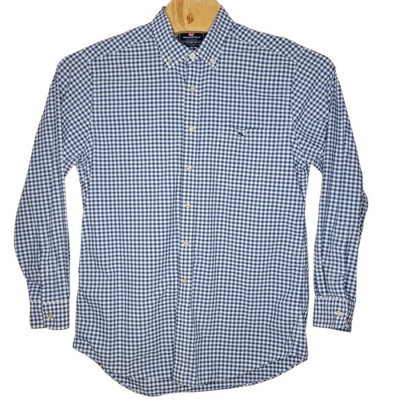 Vineyard Vines Performance Slim Fit Tucker Shirt‎ Blue / White Checkered Men's L - Picture 1 of 4